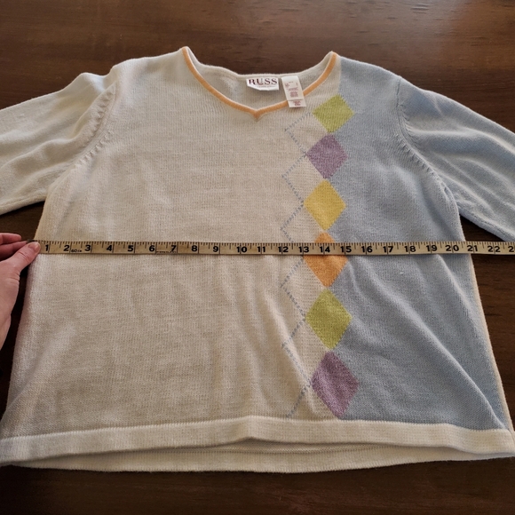 Vintage Argyle Y2k Spring Sweater Size Large - Picture 9 of 11